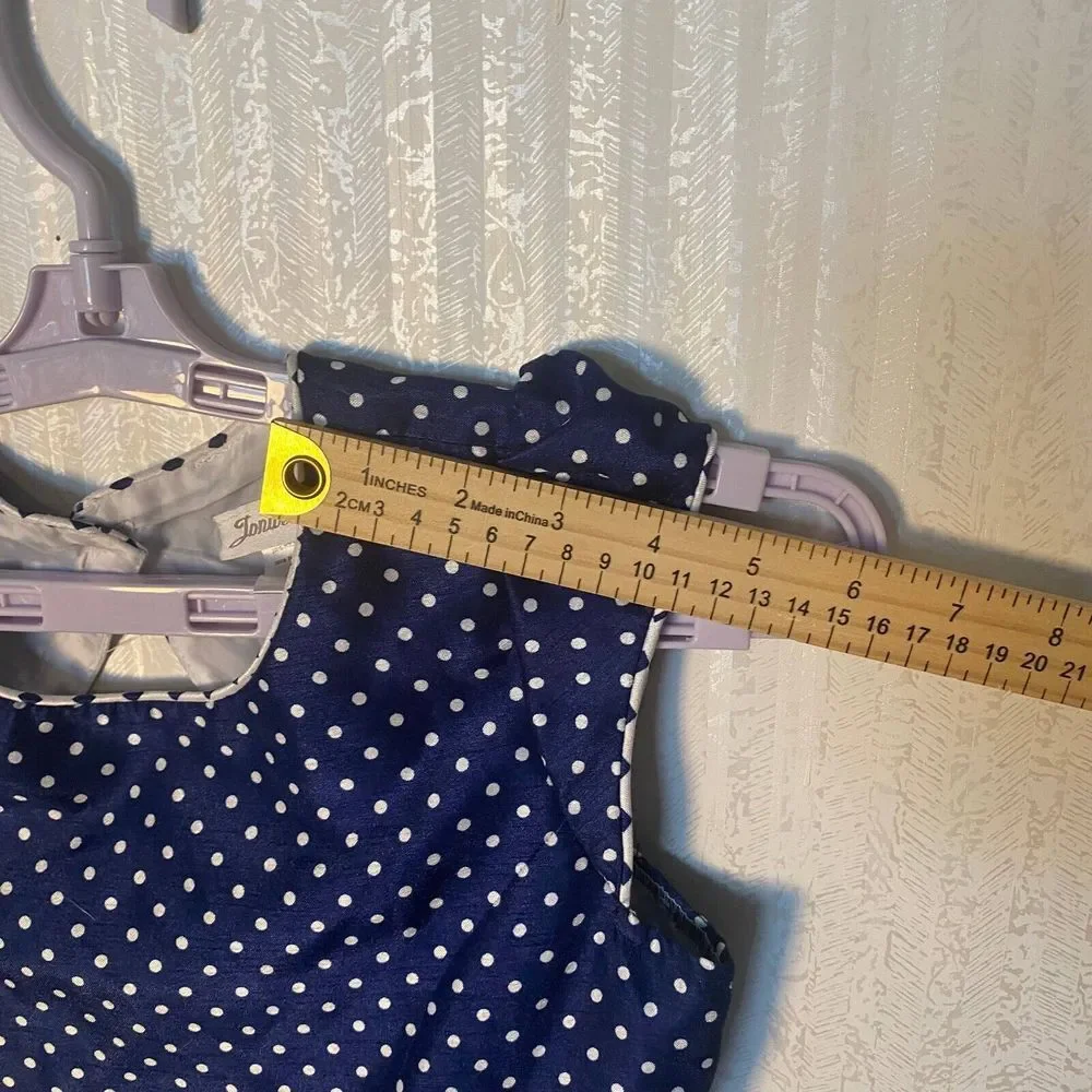 Jona Michelle Polka Dot Dress Girls Size 10 Blue White 100% Polyester Sleeveless